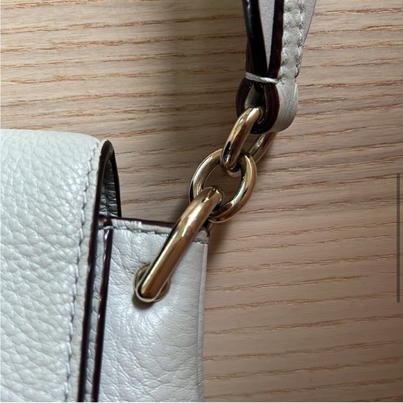 KATE SPADE Light Grey Pebbled Leather Medium Shoulder Bag with Silver Hardware - Picture 7 of 14